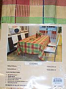 COOMO-TABLECLOTH-GOLD-RED-LIME-BLUE-CHECK-140-CM-X-180-CM-NEW